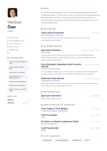 Dalgıç CV Örnekleri cv indir